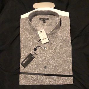 Men’s Express long sleeved paisley dress shirt